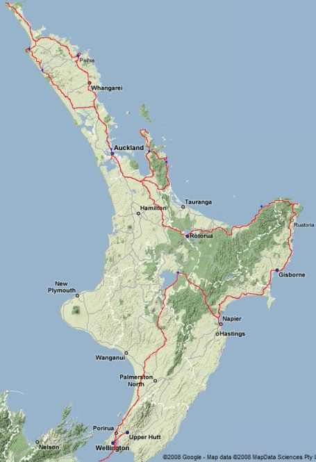 Route on the North Island